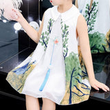 Trapeze Dress with Landscape Print