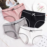 Set of 4 Panties for Teenagers and Young Women, 100% Cotton