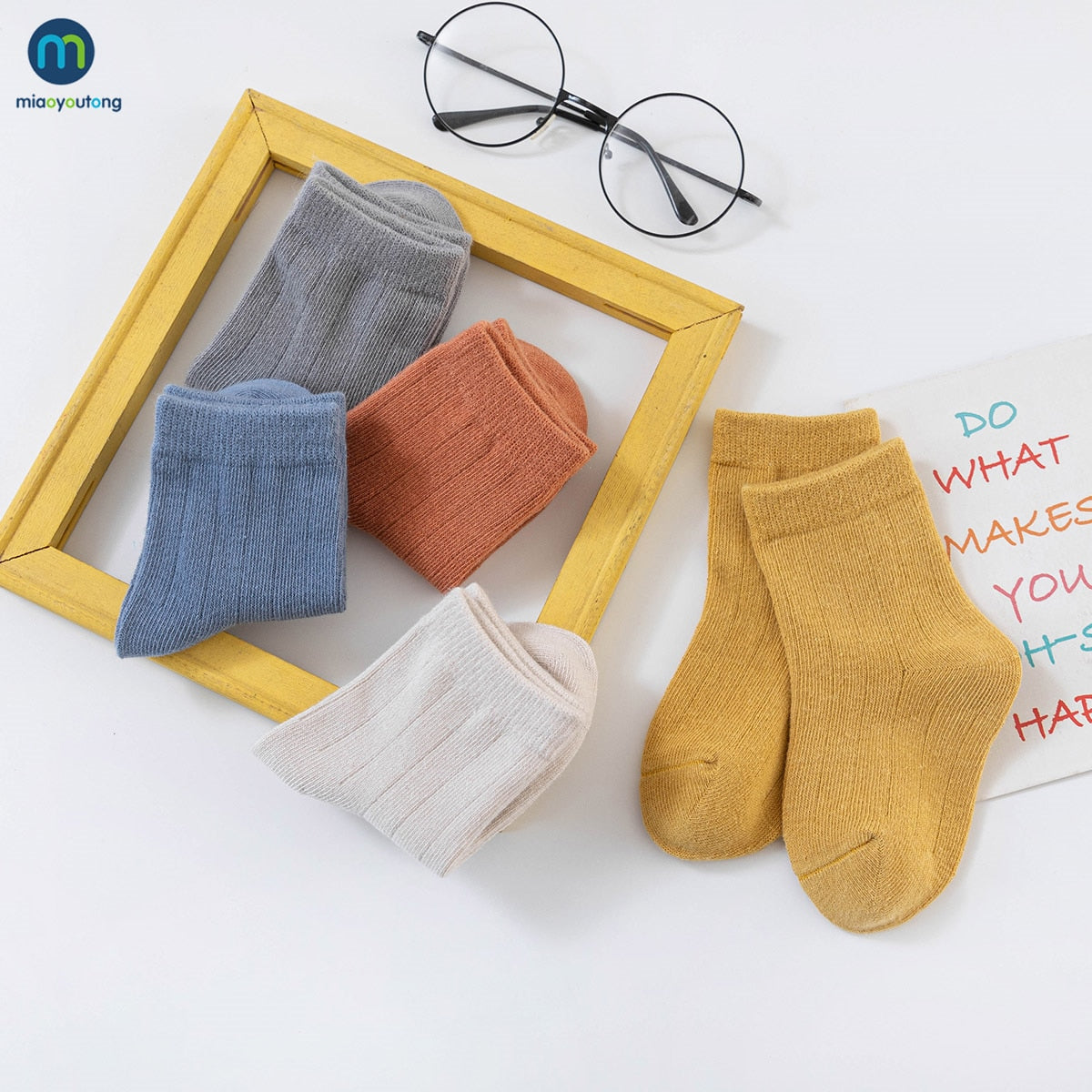 5 Pairs of Scandi Colors Kids Socks