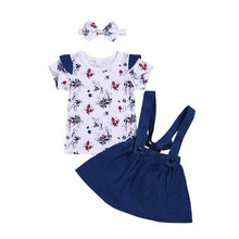Carregar imagem no visualizador da galeria, Conjunto Casual 3 peças Floral - Tamanhos de 2 a 6 anos
