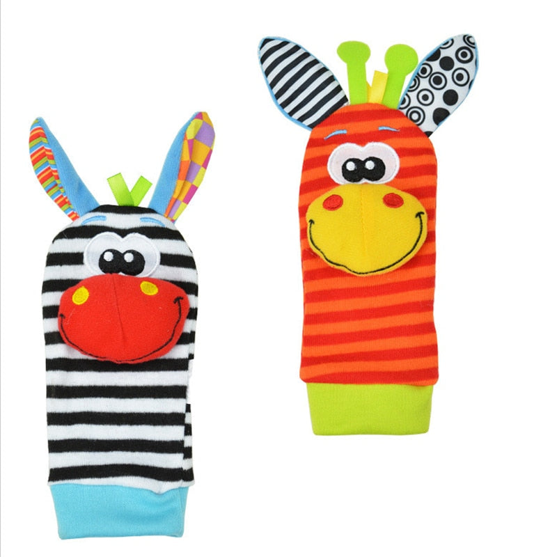 Socks or bracelets with rattles