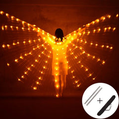 Asas de Borboleta De led Amarelo  Para Dança  + Acessório