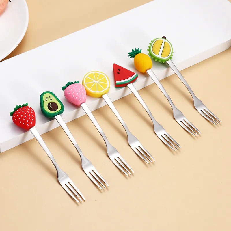 Surprise Lunchbox Kit for Kids: 7 Fruit-Shaped Utensils