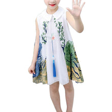 Carregar imagem no visualizador da galeria, Vestido Trapézio Estampa Paisagem - Tamanhos de 3 a 11 anos
