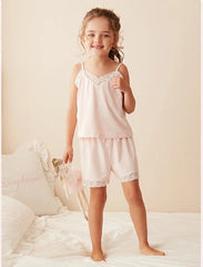 #MãeDeMenina Pijama Infantil Shorts e Regatinha - Tam 2 a 11 Anos