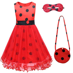 Vestido Fantasia Tule Infantil Lady Bug