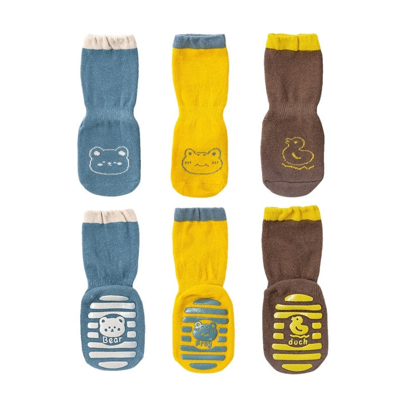 3 Pairs of Non-Slip Cartoon Socks
