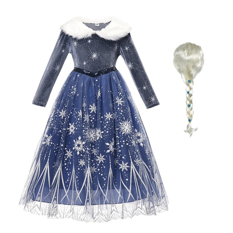 Vestido Fantasia Frozen - Rainha do Gelo Com Peruca