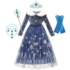 Vestido Fantasia Frozen Luxo - Rainha do Gelo Com Acessórios