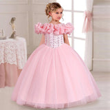 Elegant Bubble Sleeve Dress for Kids Parties and Graduations