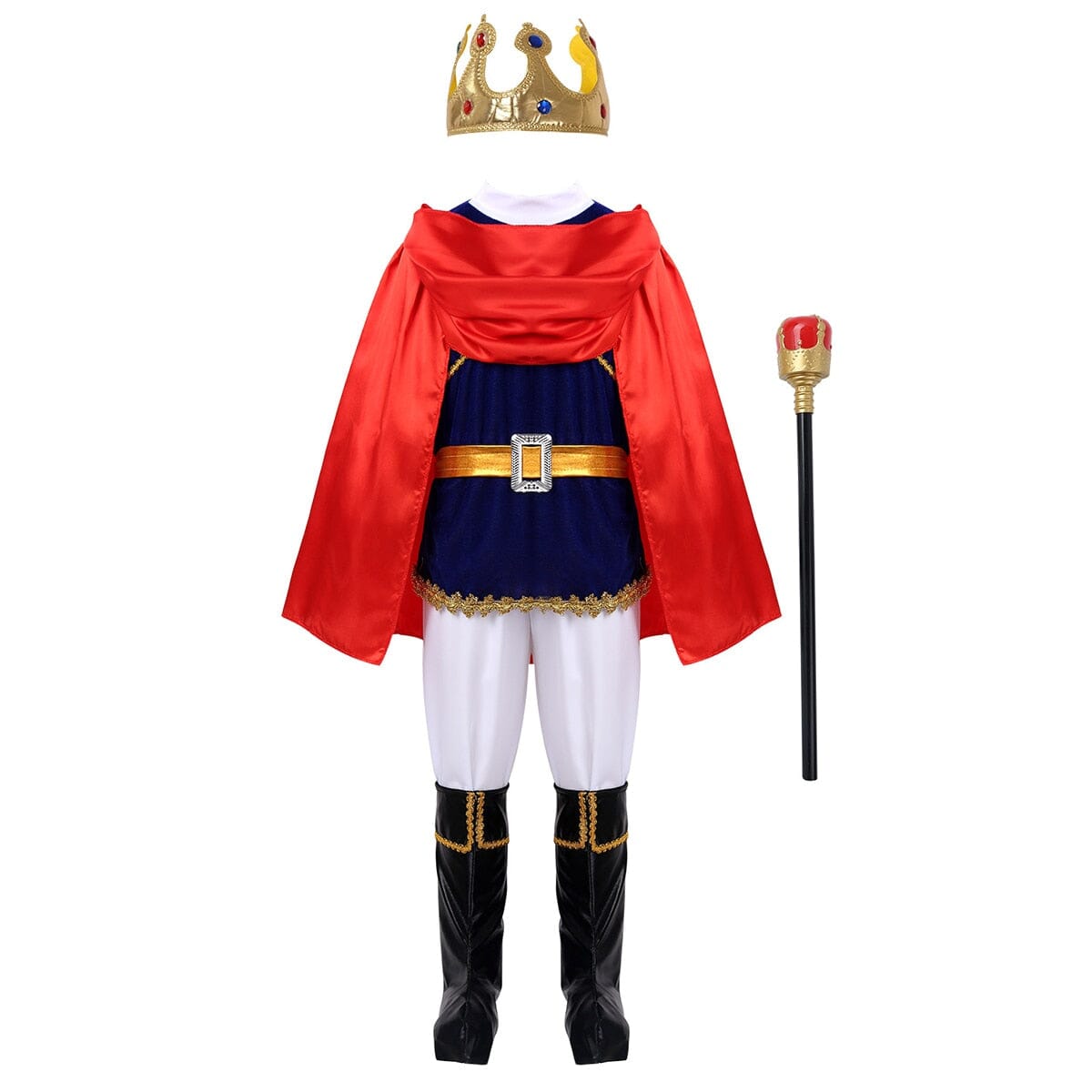 Costume: Blue King, Cape, Crown, and Staff