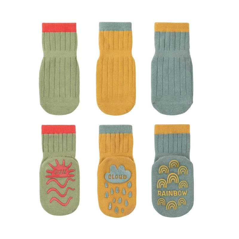 3 Pairs of Non-Slip Cartoon Socks
