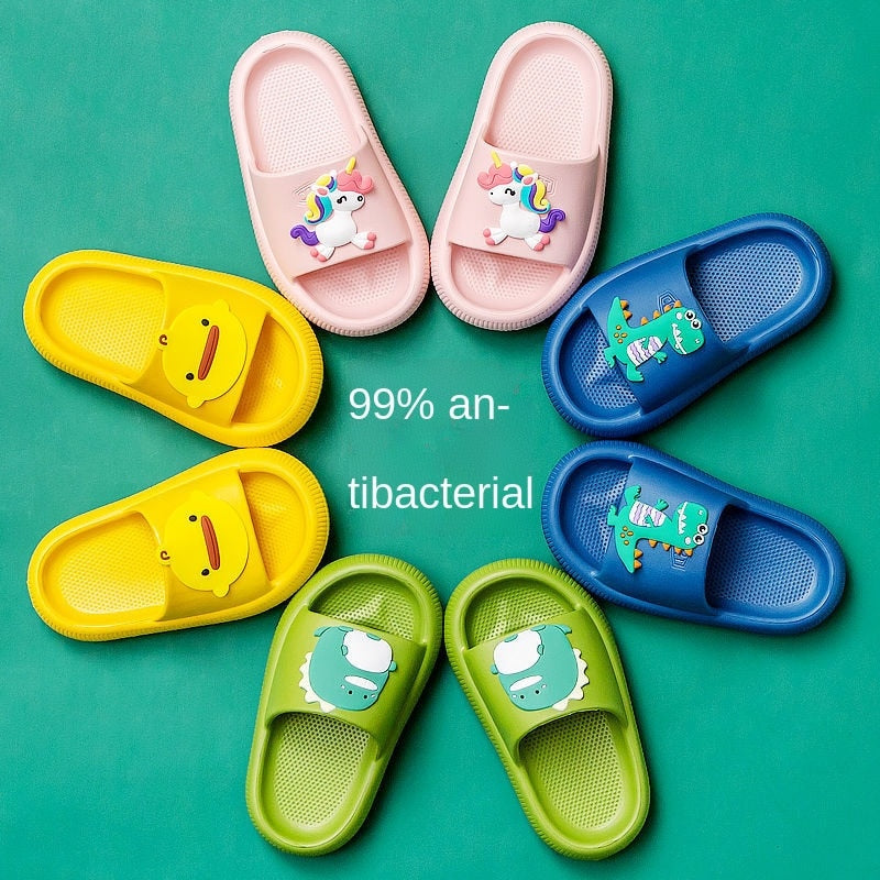 Kids Flip-Flops with Cloud and Animals Design
