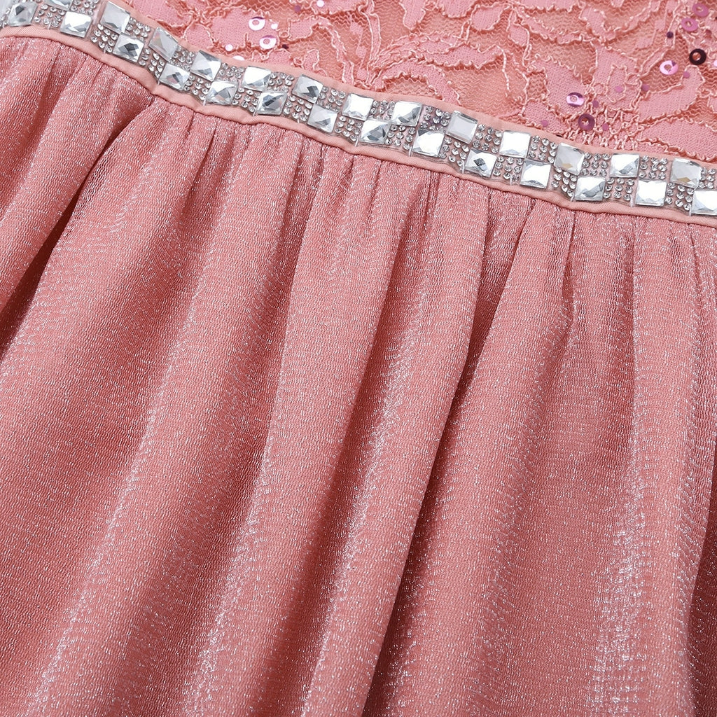 Pink Sleeveless Lace Dress for Girls