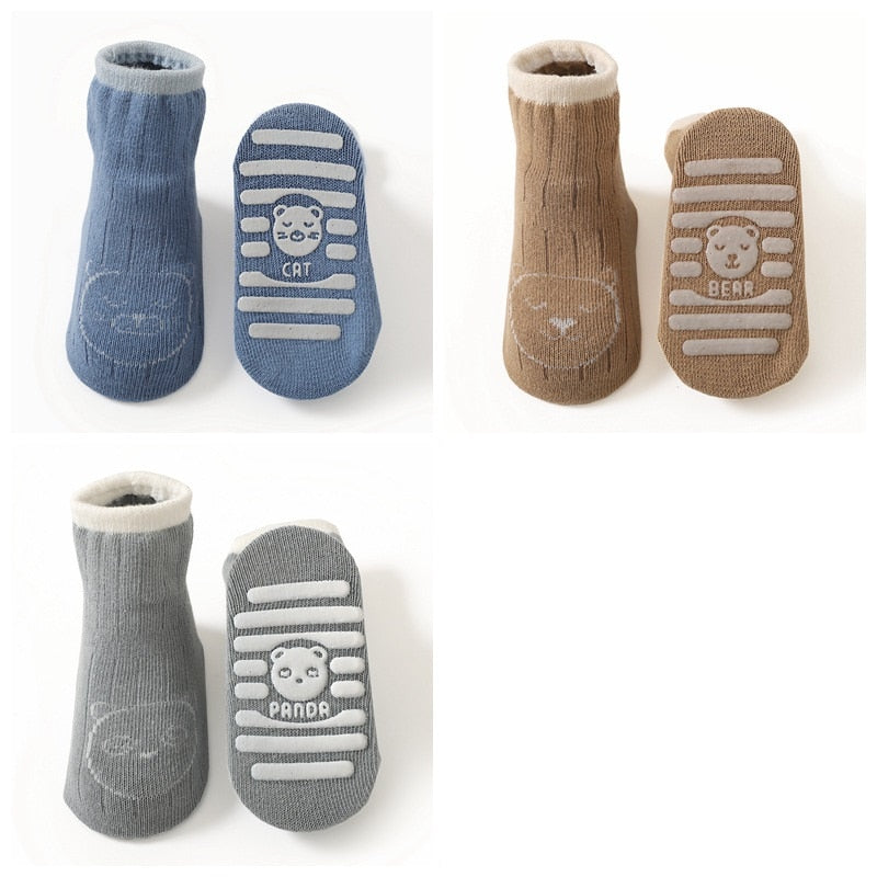 3 Pairs of Non-Slip Cartoon Socks