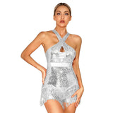 Latin Dance Dress with Sequin Fringe
