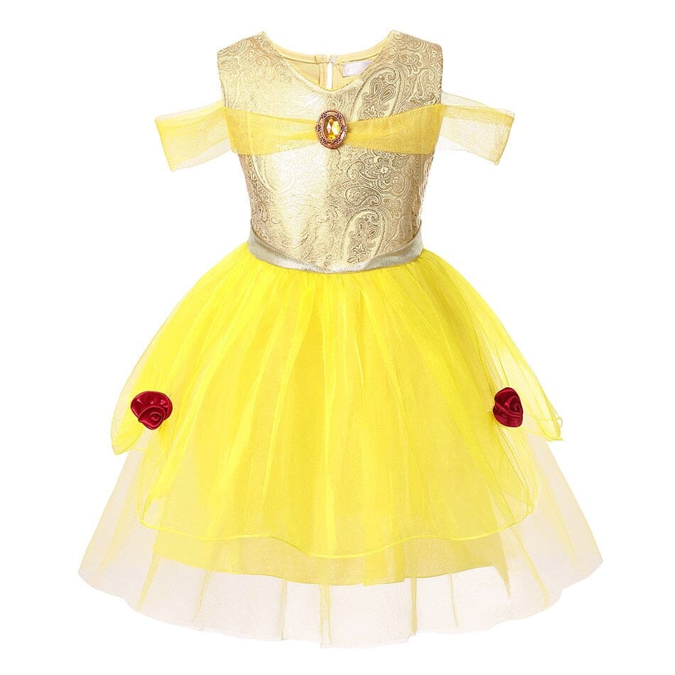 Vestido Fantasia infantil princesa Bela e a Fera