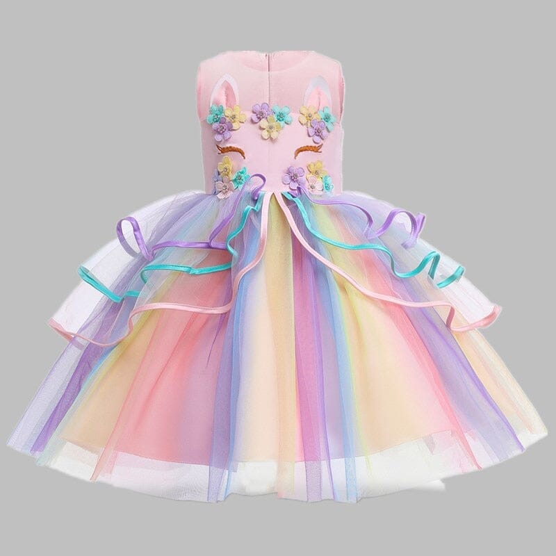 Pink Flower Unicorn Costume Dress