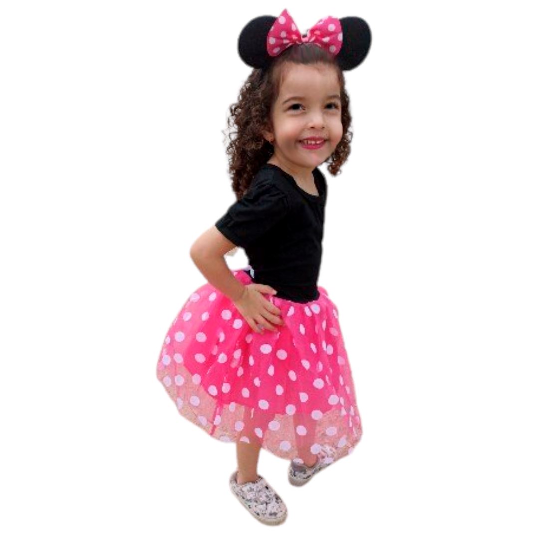 Pink Minnie Mouse Costume Dress with Tiara for Kids
