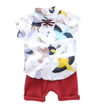 Carregar imagem no visualizador da galeria, Conjunto Boy Pássaros - Tamanhos de 3 meses a 4 anos
