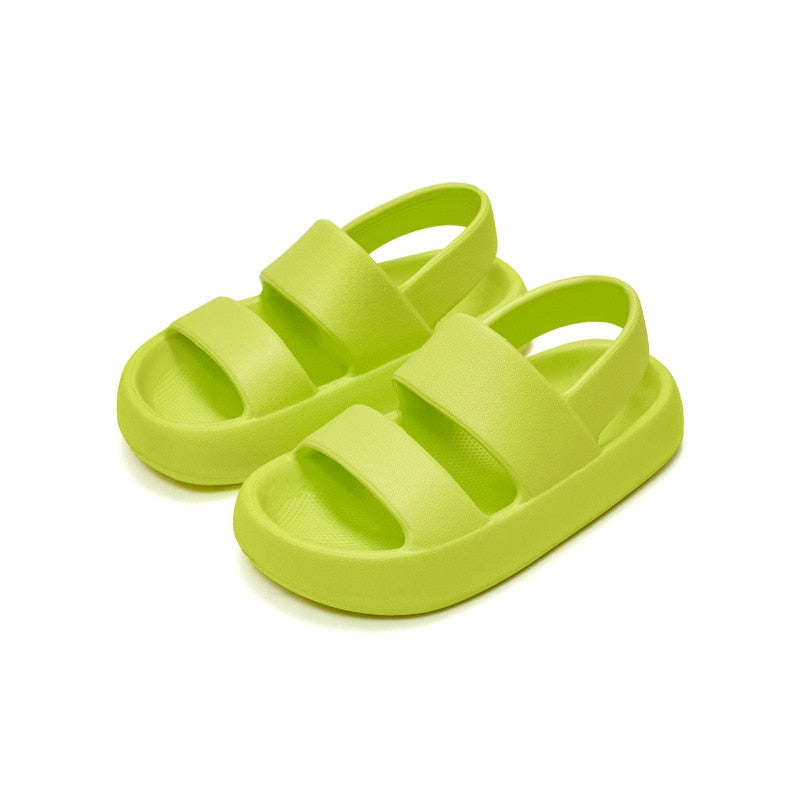Kids sandal with non-slip EVA straps.