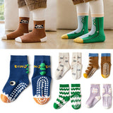 Set of 5 Pairs of Kids Cotton Socks – Non-slip – Various Themes