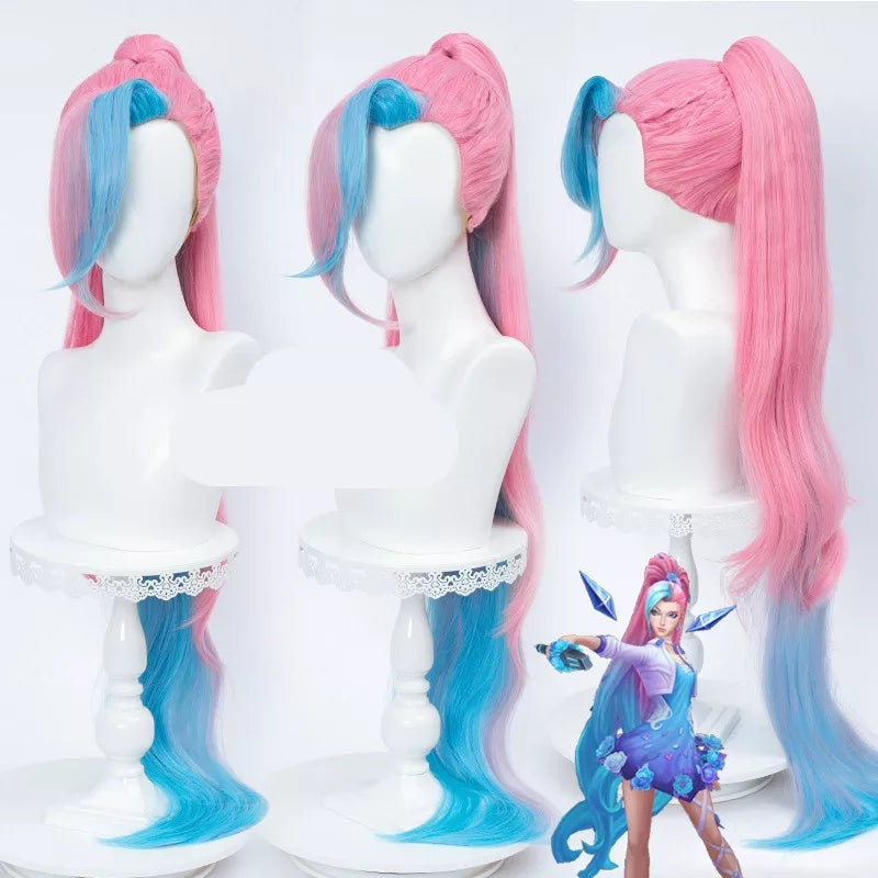 Seraphinine LOL KDA Pink and Blue Wig