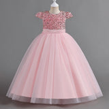 Purple Princess Dress with Sequins, Long, for Kids