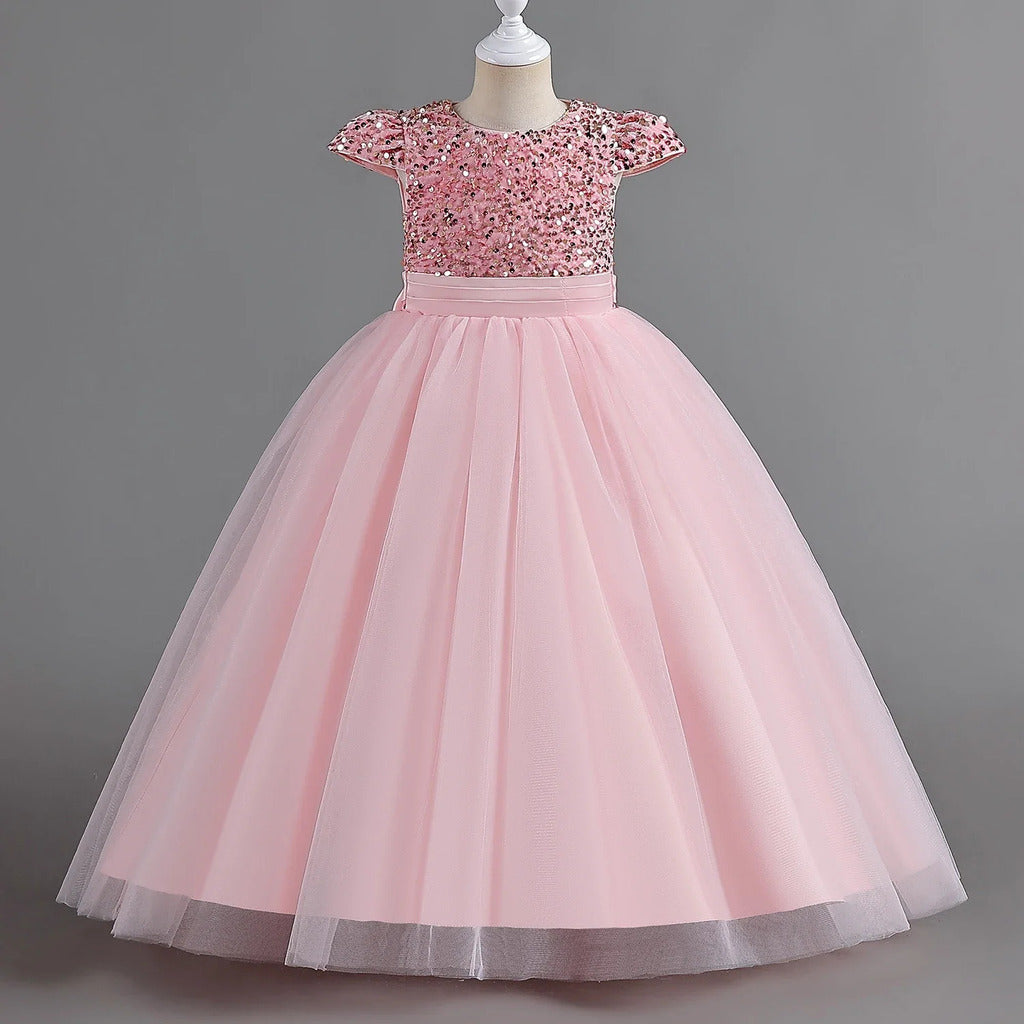 Purple Princess Dress with Sequins, Long, for Kids