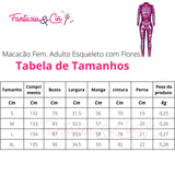 Women's Skeleton Jumpsuit with Flowers – Adult Cosplay