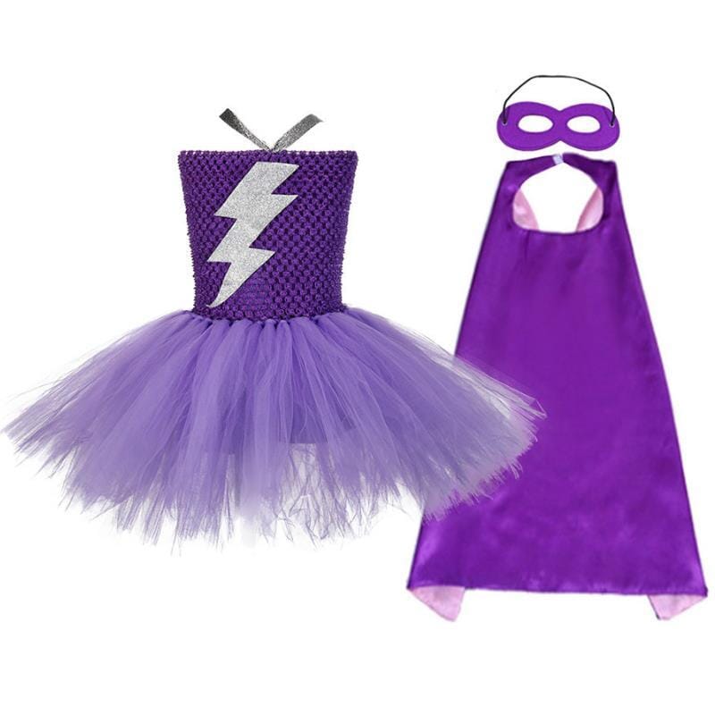 Flash Girl Kids Costume: Dress + Cape