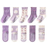 Set of 5 Pairs of Kids Cotton Socks – Non-slip – Various Themes