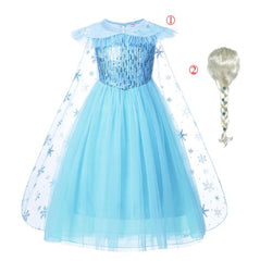 Vestido Fantasia Elsa Estrela de Gelo Frozen Acessórios