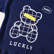 Carregar imagem no visualizador da galeria, Pijama Infantil Navy Bear (2pcs) Outono Inverno Azul Marinho
