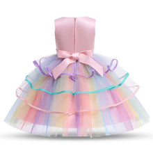 Carregar imagem no visualizador da galeria, Vestido Fantasia Unicórnio Flores Rosa
