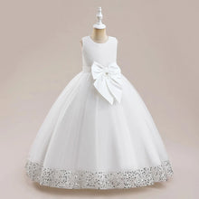 Carregar imagem no visualizador da galeria, Vestido Lantejoula na Barra e Laço Grande Infantil
