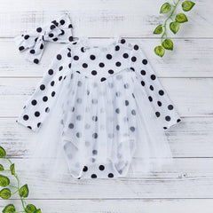 Vestido Body Polka Dot e Tutu - Tamanhos de 0 a 24 meses