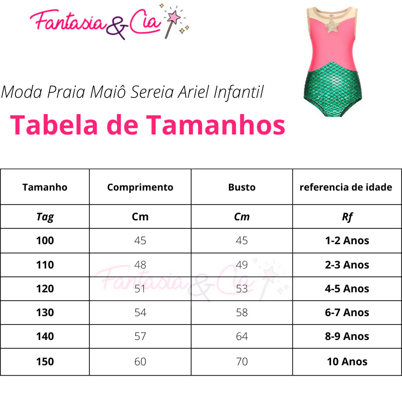 Beachwear Mermaid Ariel Swimsuit for Kids