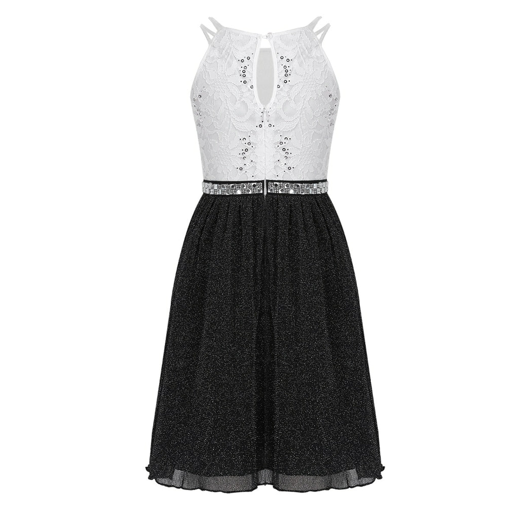 Pink Sleeveless Lace Dress for Girls
