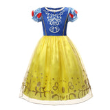 Snow White Gold Bow Print Princess Costume Dress for Girls
