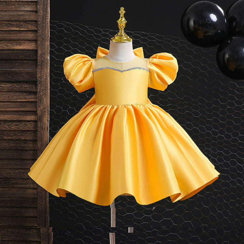 Short Party Dress in Various Colors, Sizes 1 to 12 Years