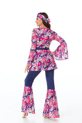 Women's 70s Style Pants, Blouse, and Bandana Set