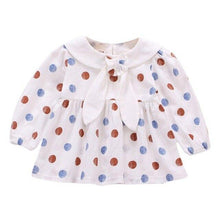 Carregar imagem no visualizador da galeria, Vestido de Bolinhas Gola Estilo Marinheira - Tamanhos de 1 a 5 anos
