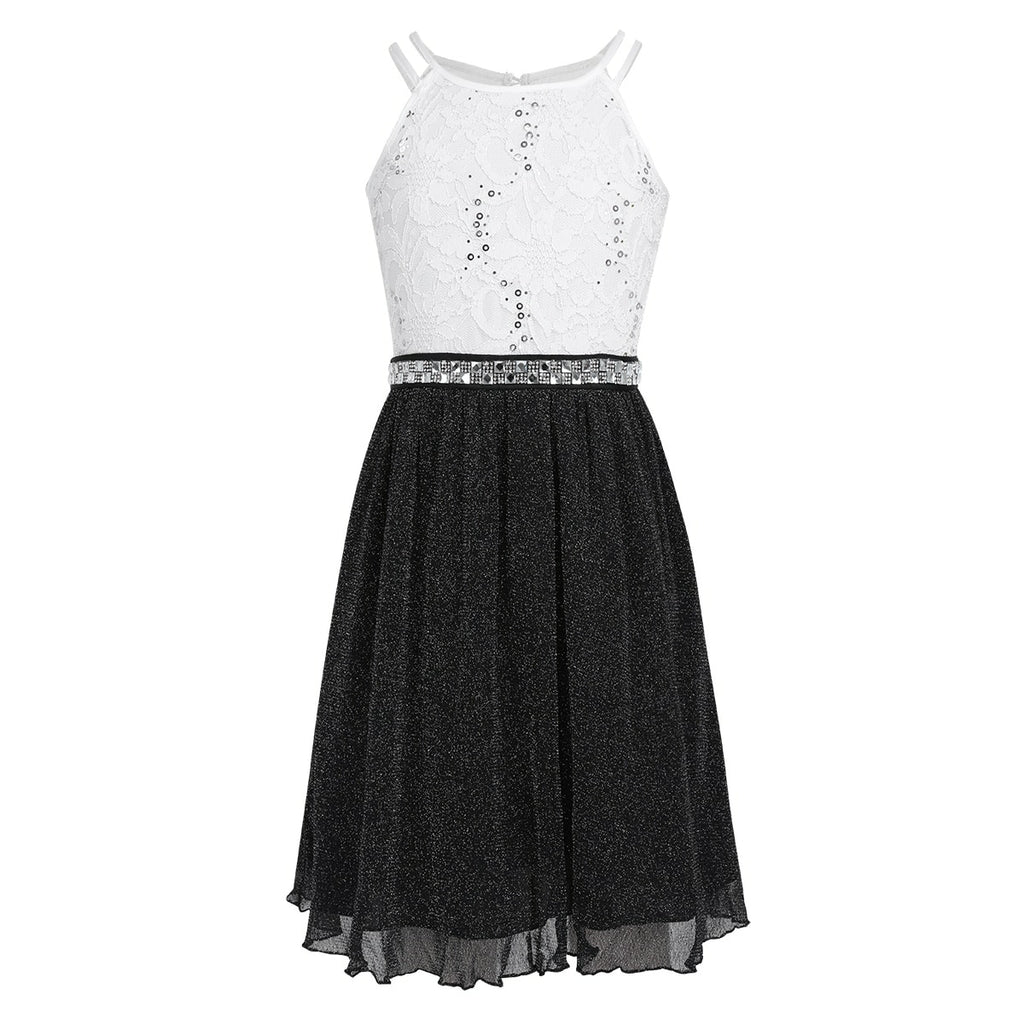 Pink Sleeveless Lace Dress for Girls