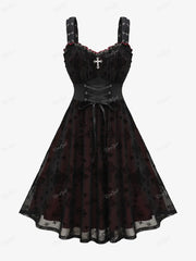 Vestido de Época sem Mangas Plus Size Feminino