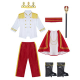Prince Costume: White Cape, Crown, and Staff