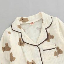 Carregar imagem no visualizador da galeria, 1-6 anos Cj. de Pijama Infantil Unissex Ursinho | Damasco
