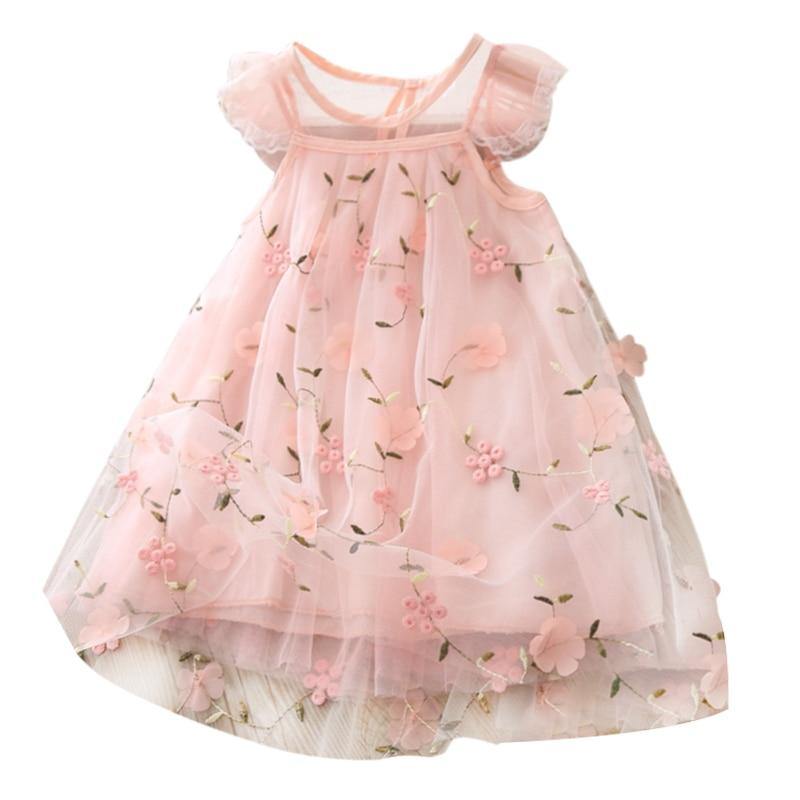 Princess Dress with Floral Embroidery