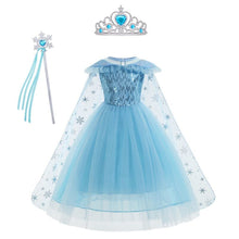 Upload image to gallery viewer, Frozen Elsa Ice Star Costume Dress with 3 Accessories 
