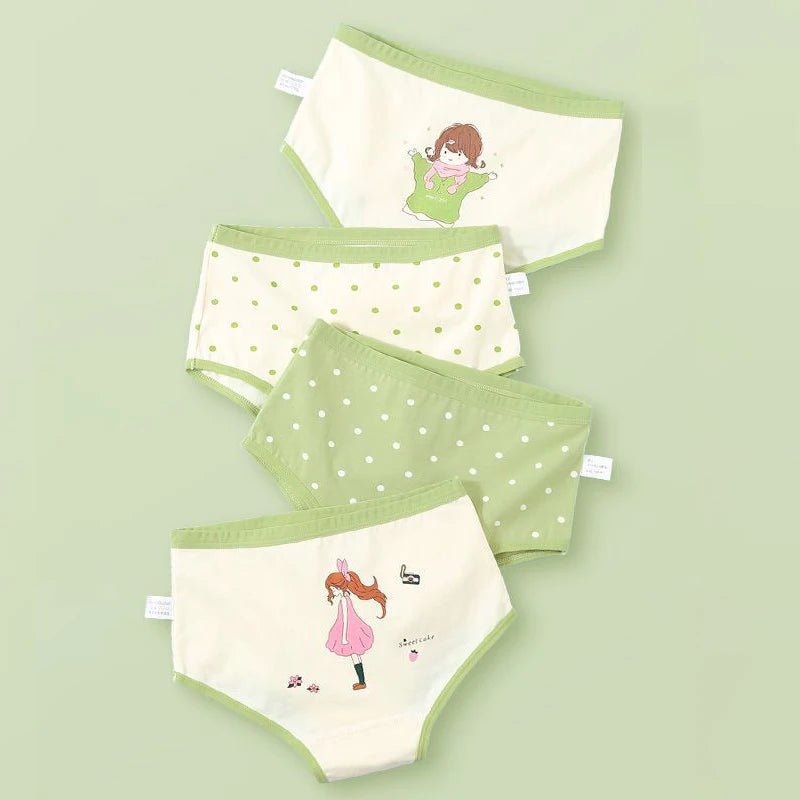 Set of 4 Little Girl 100% Cotton Panties